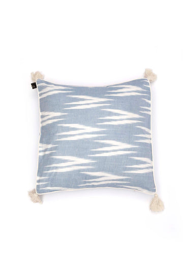 Set of 2: Bubble Blue Ikat Cotton Cushion Covers